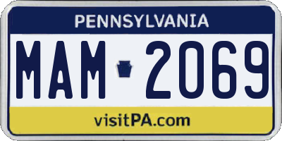 PA license plate MAM2069