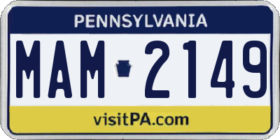 PA license plate MAM2149