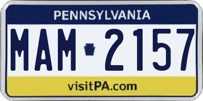 PA license plate MAM2157