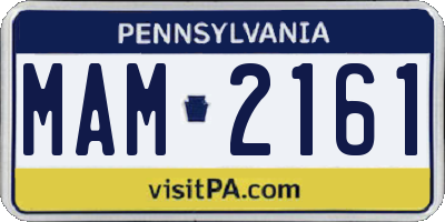 PA license plate MAM2161