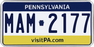 PA license plate MAM2177