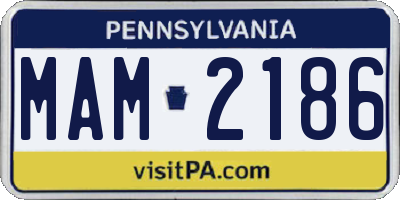 PA license plate MAM2186