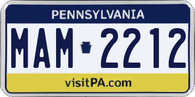 PA license plate MAM2212
