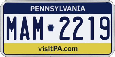 PA license plate MAM2219