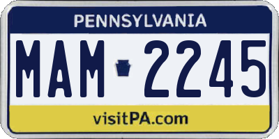 PA license plate MAM2245