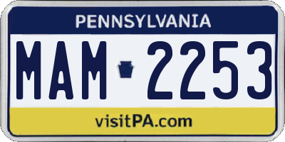 PA license plate MAM2253
