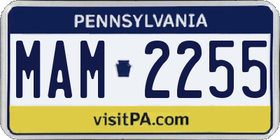 PA license plate MAM2255
