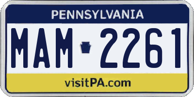 PA license plate MAM2261