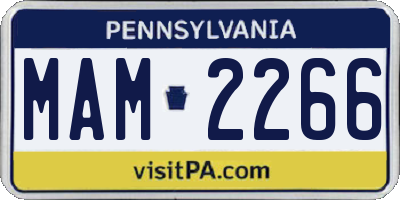 PA license plate MAM2266
