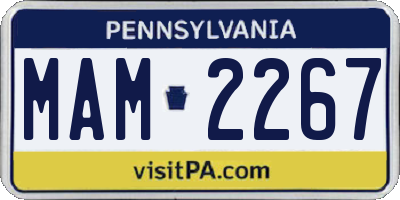 PA license plate MAM2267