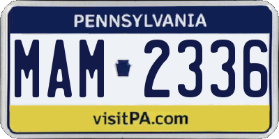 PA license plate MAM2336