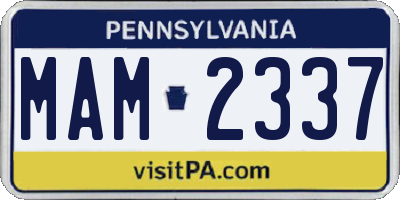 PA license plate MAM2337
