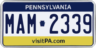 PA license plate MAM2339