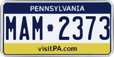 PA license plate MAM2373
