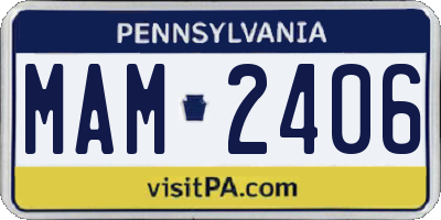 PA license plate MAM2406