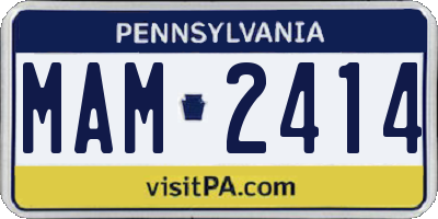 PA license plate MAM2414