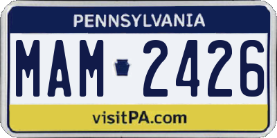 PA license plate MAM2426