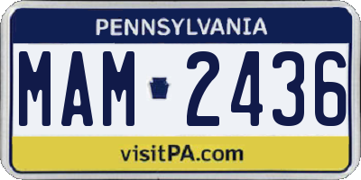 PA license plate MAM2436