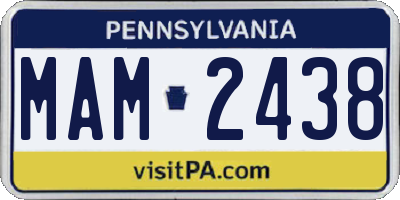 PA license plate MAM2438