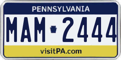 PA license plate MAM2444