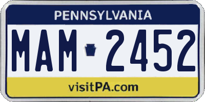 PA license plate MAM2452