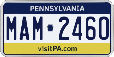 PA license plate MAM2460