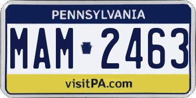 PA license plate MAM2463
