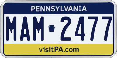 PA license plate MAM2477