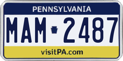 PA license plate MAM2487