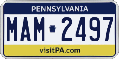PA license plate MAM2497