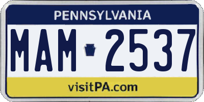 PA license plate MAM2537