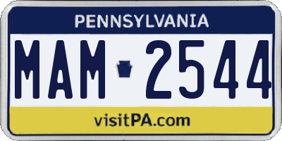 PA license plate MAM2544