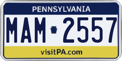PA license plate MAM2557