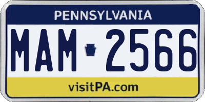 PA license plate MAM2566