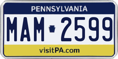 PA license plate MAM2599