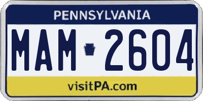 PA license plate MAM2604