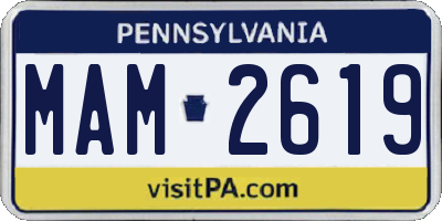 PA license plate MAM2619