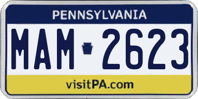 PA license plate MAM2623