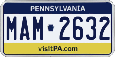 PA license plate MAM2632
