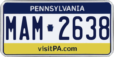 PA license plate MAM2638