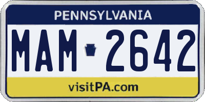 PA license plate MAM2642