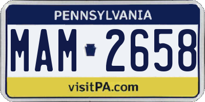 PA license plate MAM2658