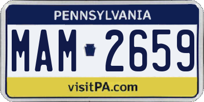 PA license plate MAM2659