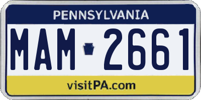 PA license plate MAM2661