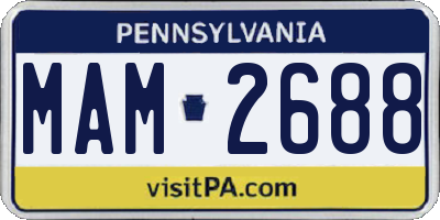 PA license plate MAM2688