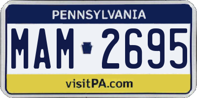 PA license plate MAM2695