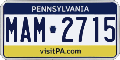PA license plate MAM2715