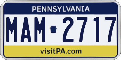 PA license plate MAM2717