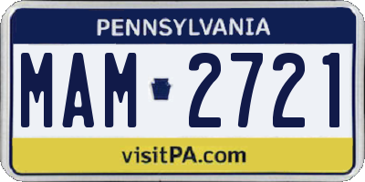 PA license plate MAM2721