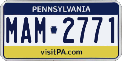 PA license plate MAM2771